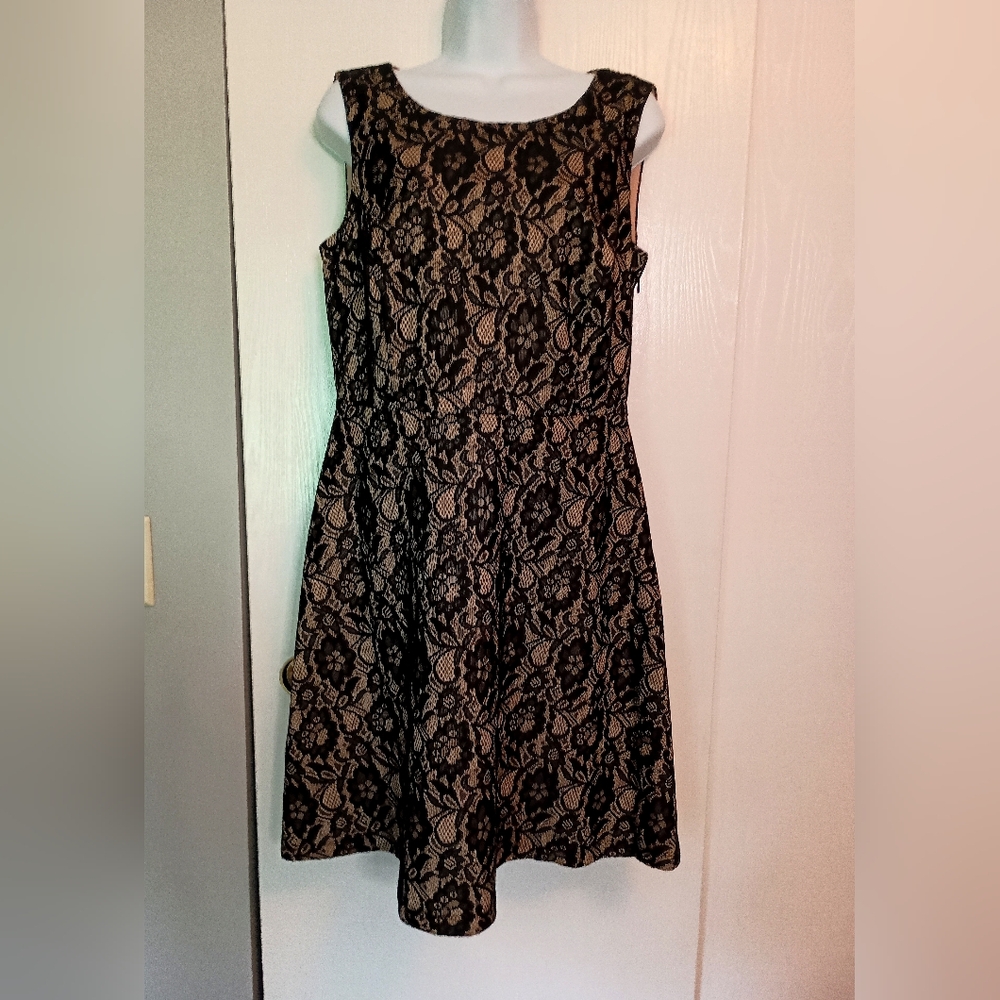 NWT EnFocus black lace dress, sz 12